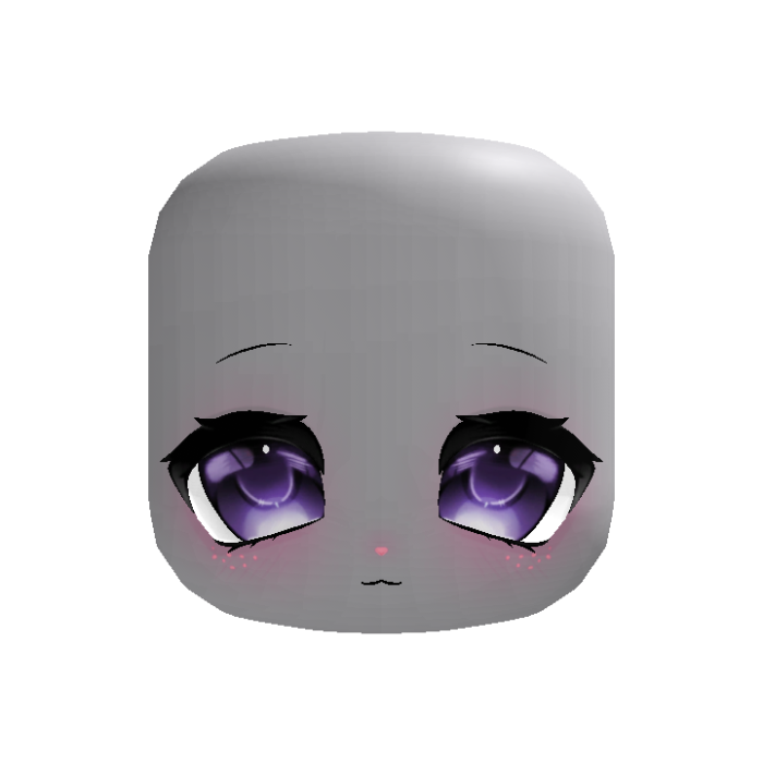 Cute Kawaii Doll Bunny Tech Face In Void Purple