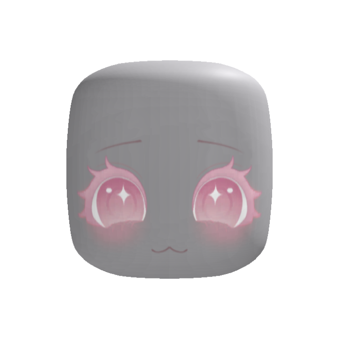 kawaii pastel pink chibi cat face