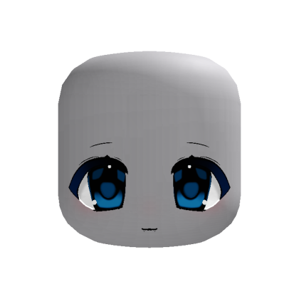 ✙ | animated cute happy moe vampire face in blue