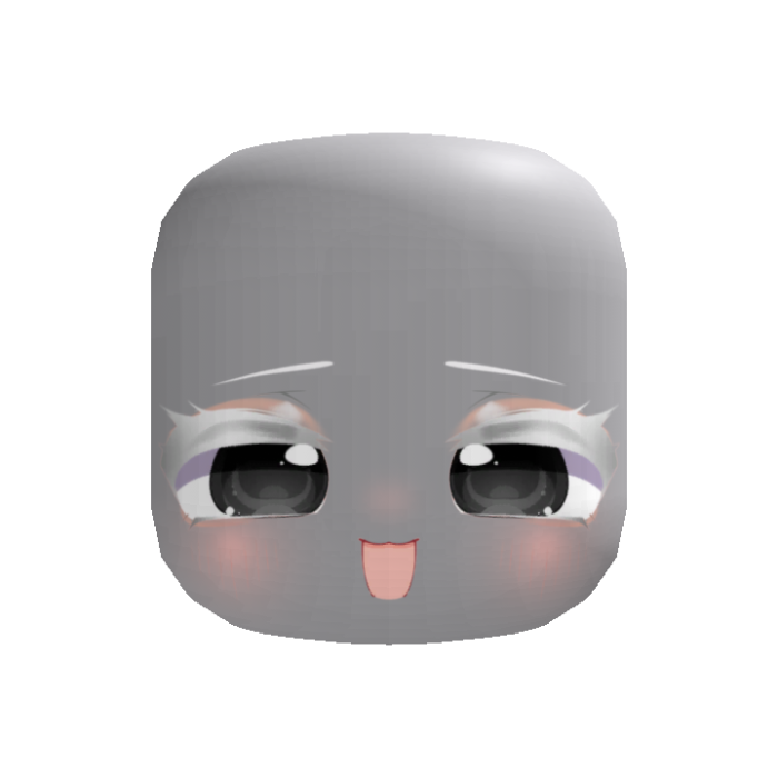 cute albino chibi black eyed happy face