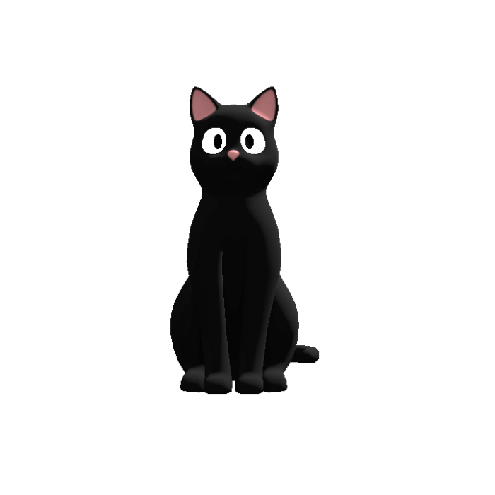 Black Cat Head Following Eyes