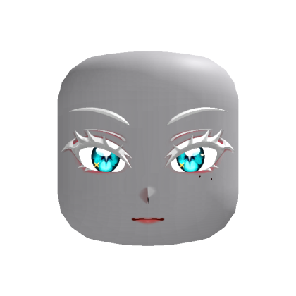 Albino Kawaii Bat Lash Face Cyan