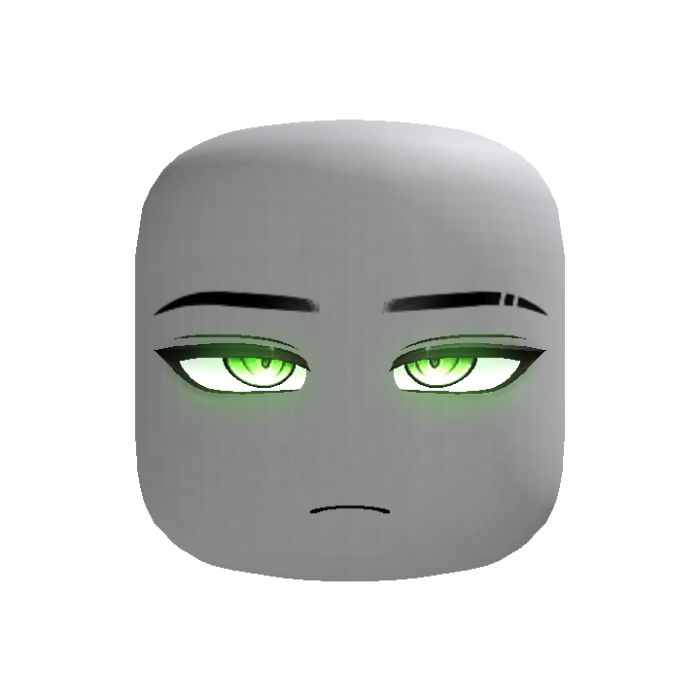 Glowing Aura Anime Boy Face (Green)