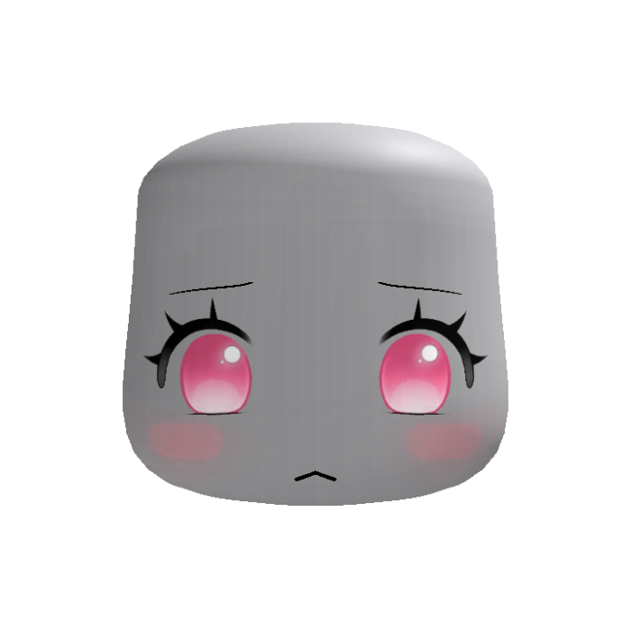 kawaii cute emo puppy girl sad face pink