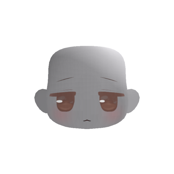 Soft Kawaii Adorable Chibi Face (Brown)