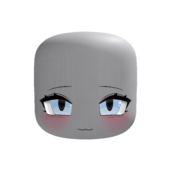 (animated) kawaii chibi smug moe face in blue