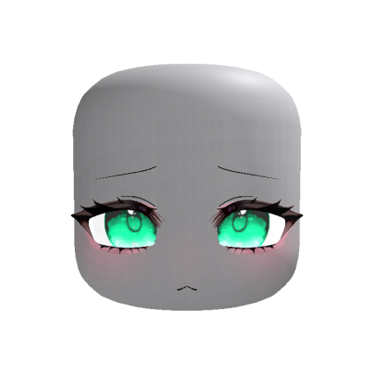 (Animated) Red Anime Moe Shy Eyes in Teal Blue