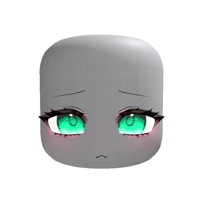 (Animated) Red Anime Moe Shy Eyes in Teal Blue