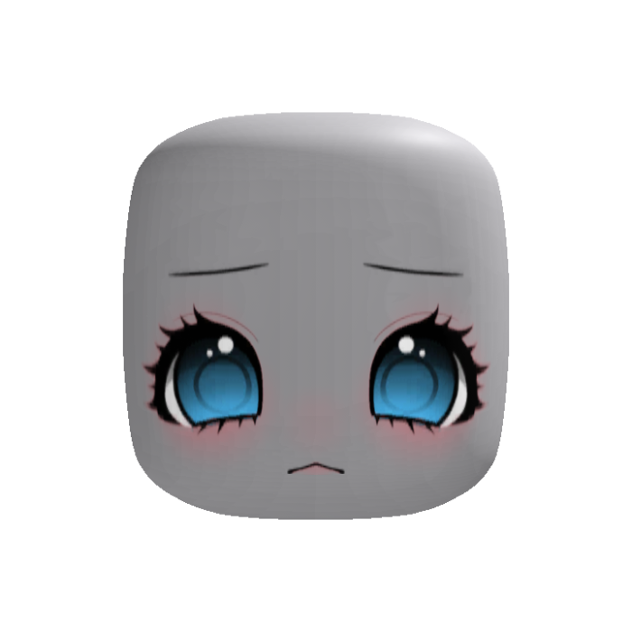 kawaii worried blue eyes chibi girl face
