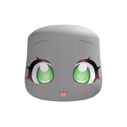 kawaii silly big eyes moe face green
