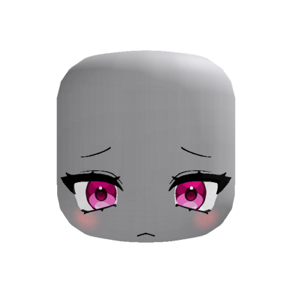 Cute Sad Blush Anime Face (Pink) thumbnail