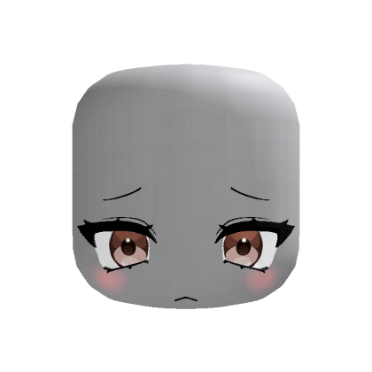 Cute Sad Blush Anime Face (Brown) thumbnail