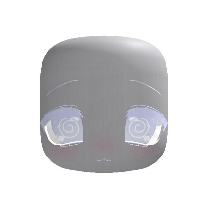 (Animated) Light Blue Cute Chibi Calm Dizzy Face