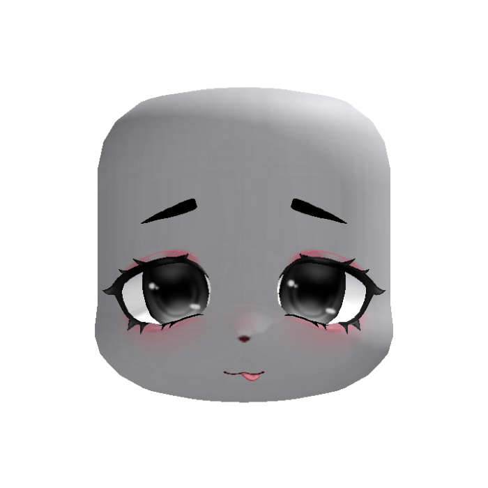 cute soft sweet puppy kawaii anime face in black