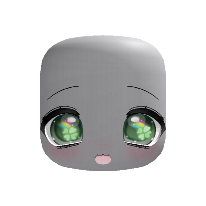 ♡: cute lucky kawaii :D face in green