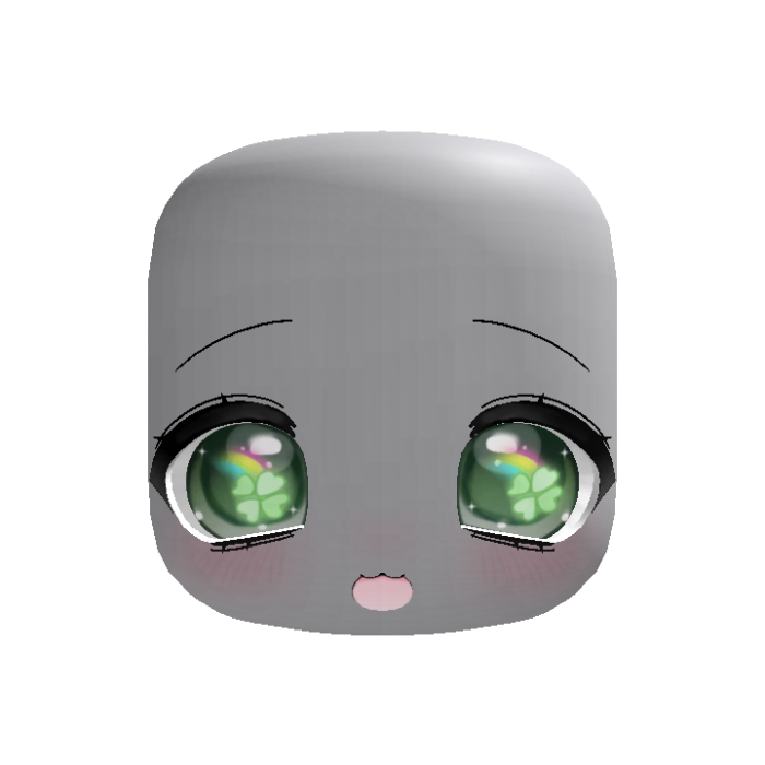 ♡: cute lucky kawaii :D face in green