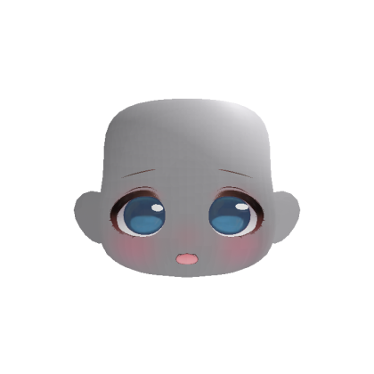 Soft Kawaii Adorable Anime Face w/ Ears (Blue)