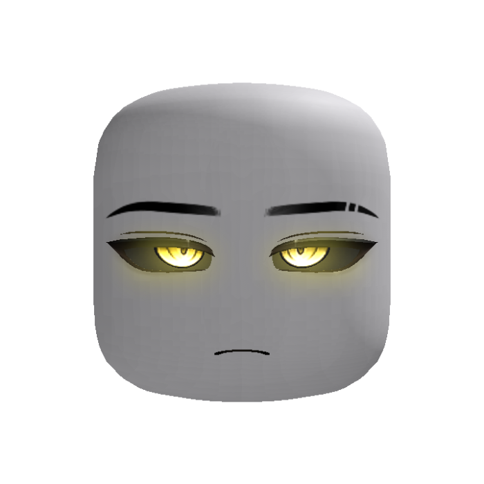 Powerful Cyber Anime Boy Face (Yellow)