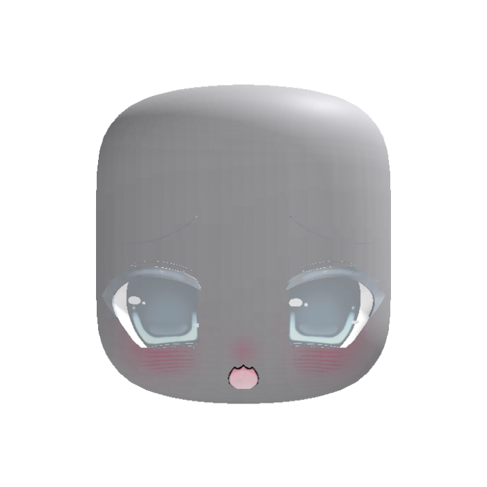 ♡ animated albino blue sad moe kawaii cat head