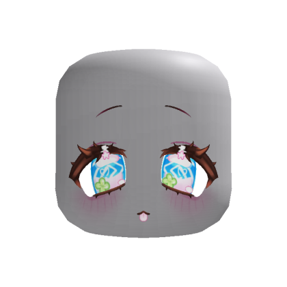 (Animated) Blue Cute Clover Chibi Dizzy Face