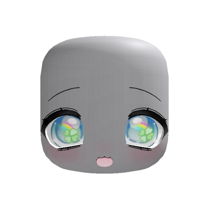 ♡: cute lucky kawaii :D face in blue