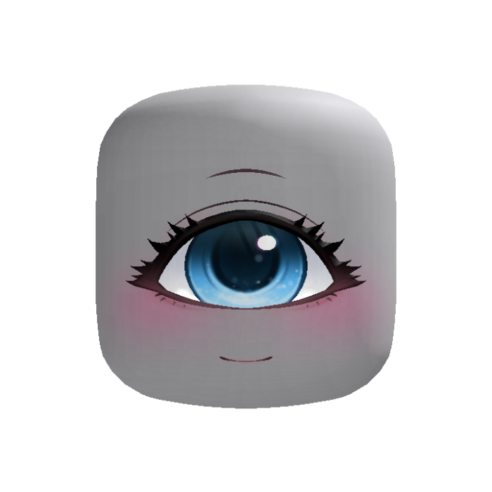 Kawaii Cyclops Anime Girl Head (Blue)