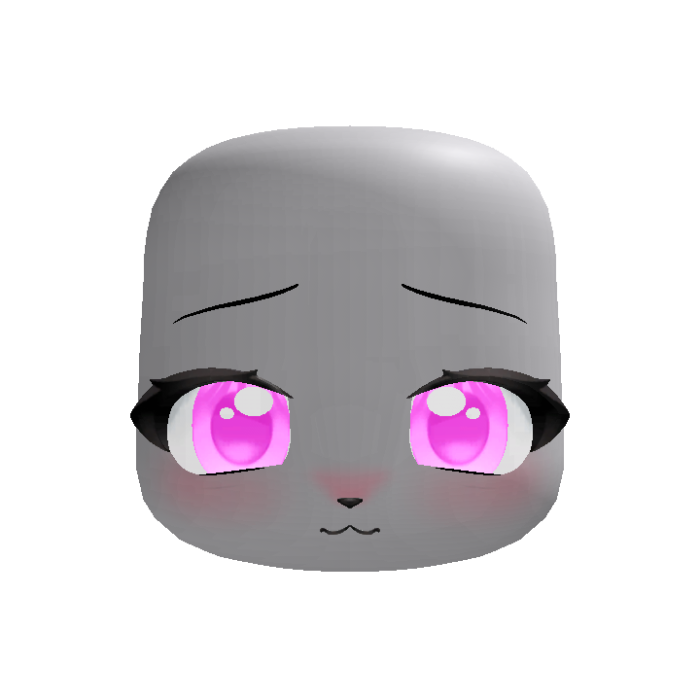 cute shy fox stare eyes in pink (animated)