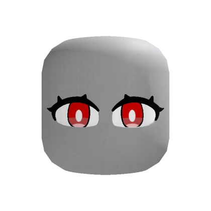 Red Chibi Anime Eyes Head