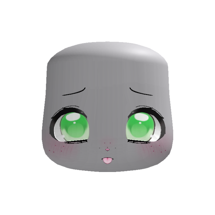 kawaii shy sweet silly puppy face in green