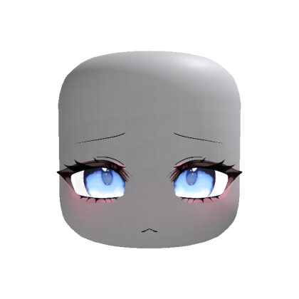(Animated) Red Anime Moe Shy Eyes in Pastel Blue