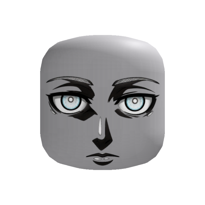 Intense Manga Head (Recolorable)