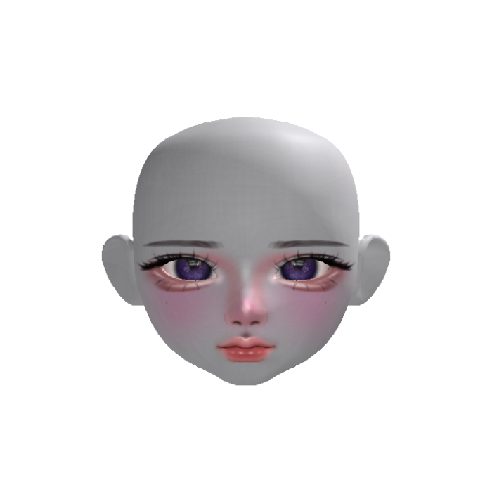 cute chibi makeup anime girl zeslin purple eyes
