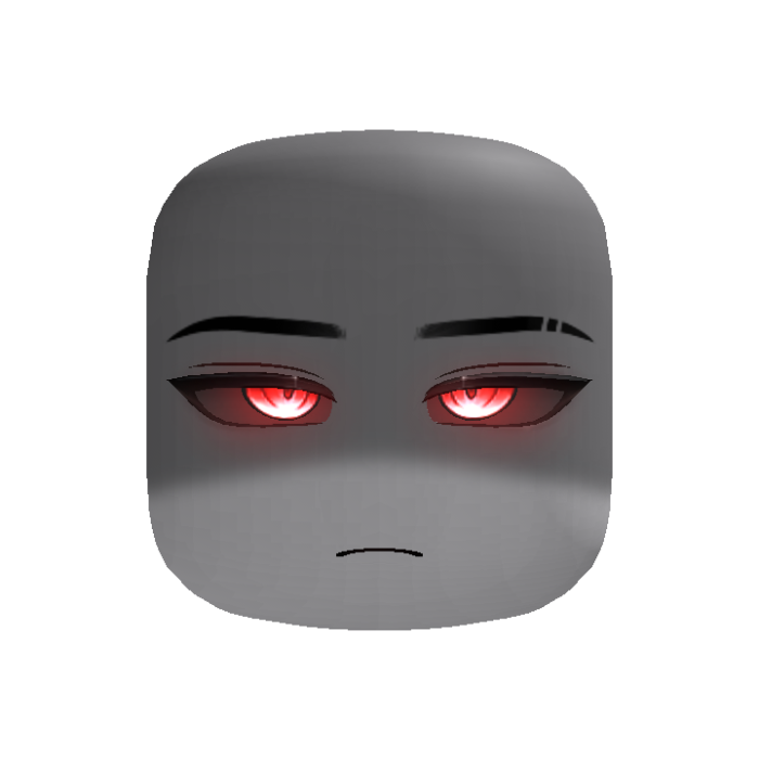 Powerful Cyber Shadowed Anime Boy Face (Red)