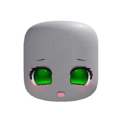 (animated) kawaii happy moe chibi face green