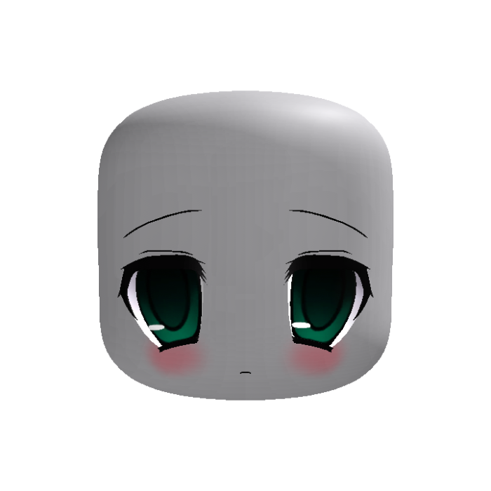 ♡ ꒰ animated kawaii 2000's moe shy face green ꒱ ♡