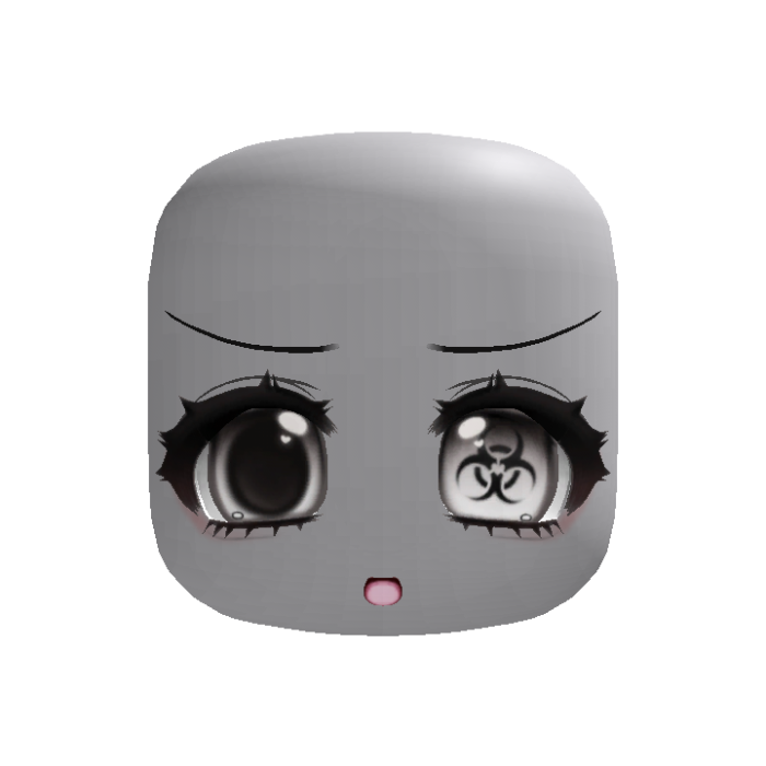 (Animated) Adorable Moe White/Black Biohazard Face