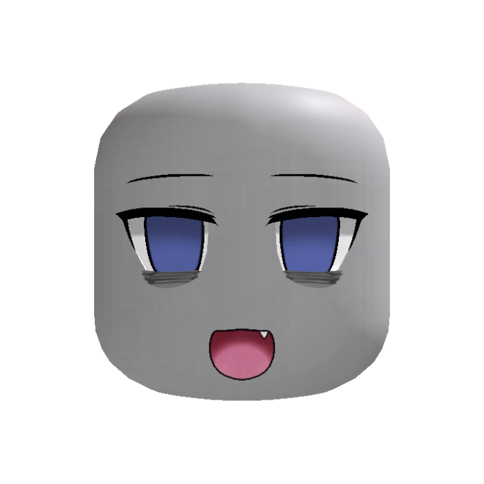 Tired Cute Anime Face (Dark Periwinkle)
