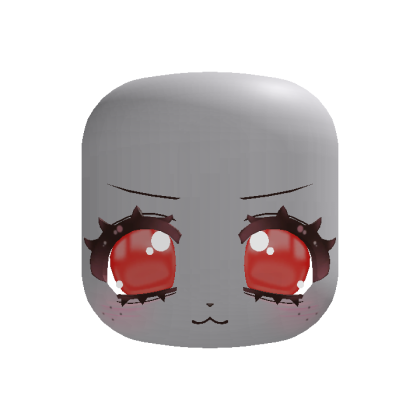 🐶 kawaii bashful puppy face in red