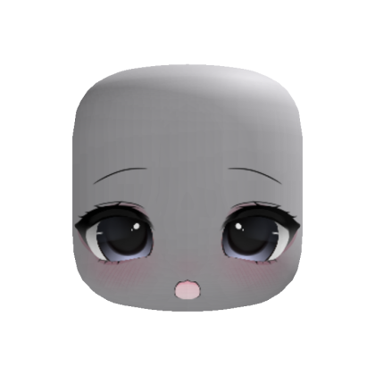 blue surprised kawaii cute sweet doll anime face