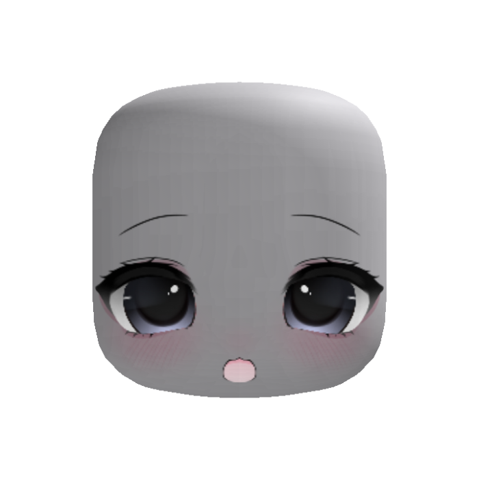 blue surprised kawaii cute sweet doll anime face