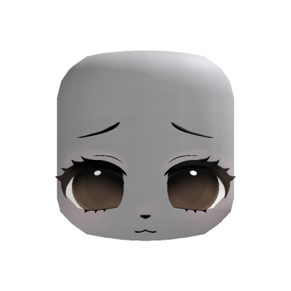 (animated) cute big eyes kigurumi face in brown