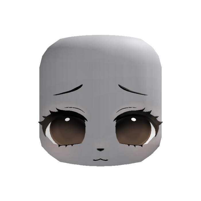(animated) cute big eyes kigurumi face in brown