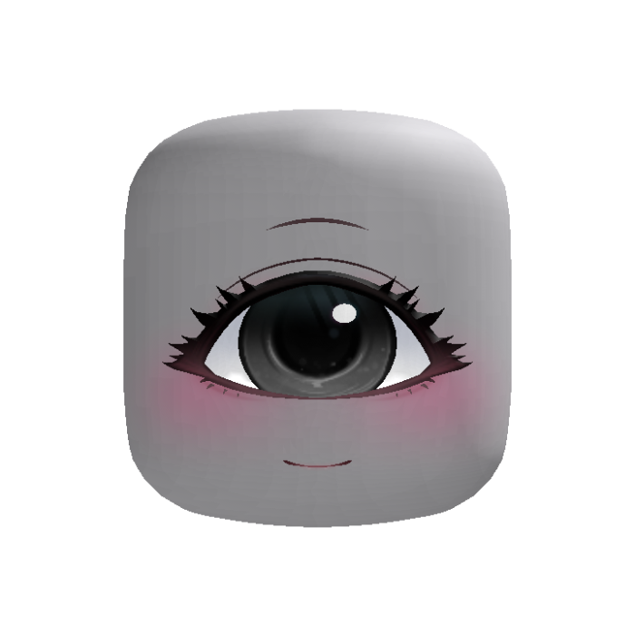 Kawaii Cyclops Anime Girl Head (Black)