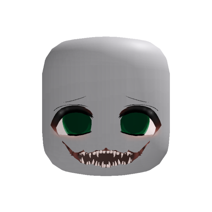 moe horror anime ghoul face (green)