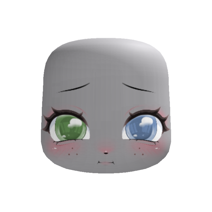 ♡ Concerned little bunny face green blue eyes 🐰💞