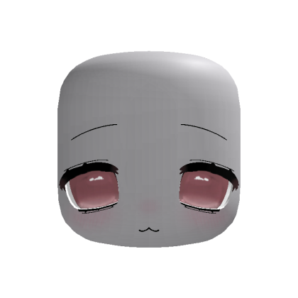 Dull Pink Kawaii Sleepy Anime Doll Head Cute Blush