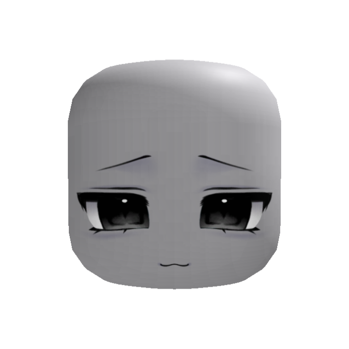cute default anime face black