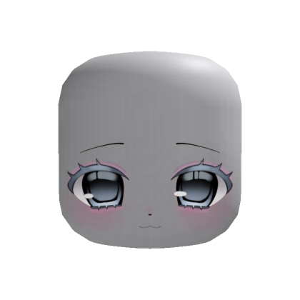 chibi bunny anime face in light blue v2