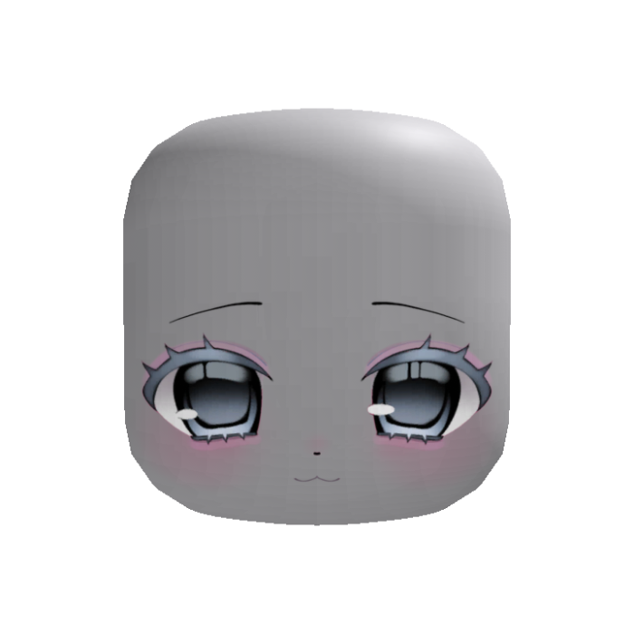 chibi bunny anime face in light blue v2