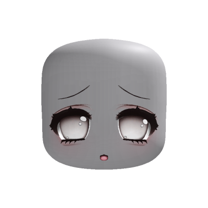 animated 🤍 kawaii doll eyes moe face in white